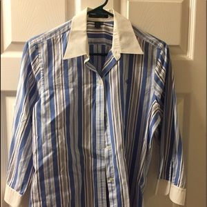 Women’s Ralph Lauren striped button down shirt